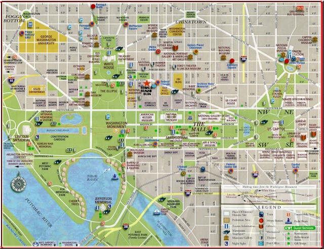 Attractions Map of Washington D.C.