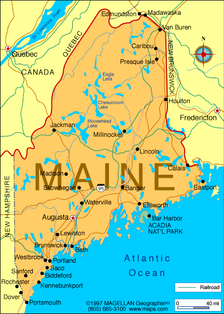 To get your bearings, this is a map of the state of Maine