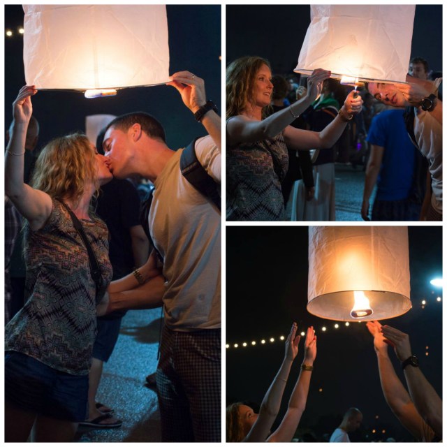Lighting our lantern in the Loy Krathong festivities