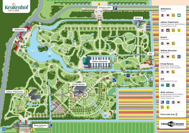 Map of Keukenhof Gardens in 2015