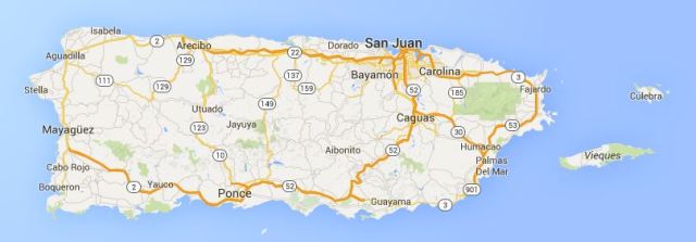 Map of Puerto Rico